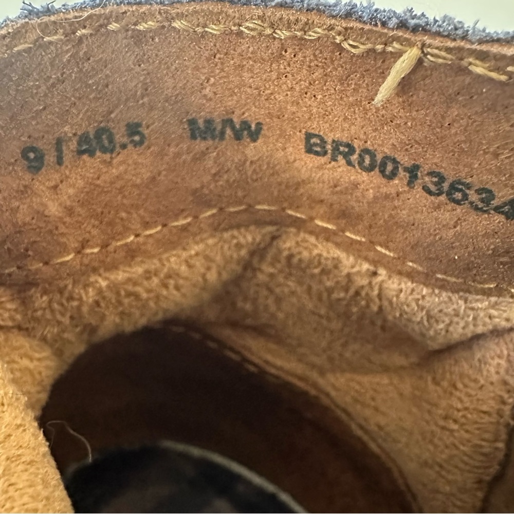 Born Navy Suede Lace-Up Ankle Booties with Tan Crepe Sole - Picture 12 of 14